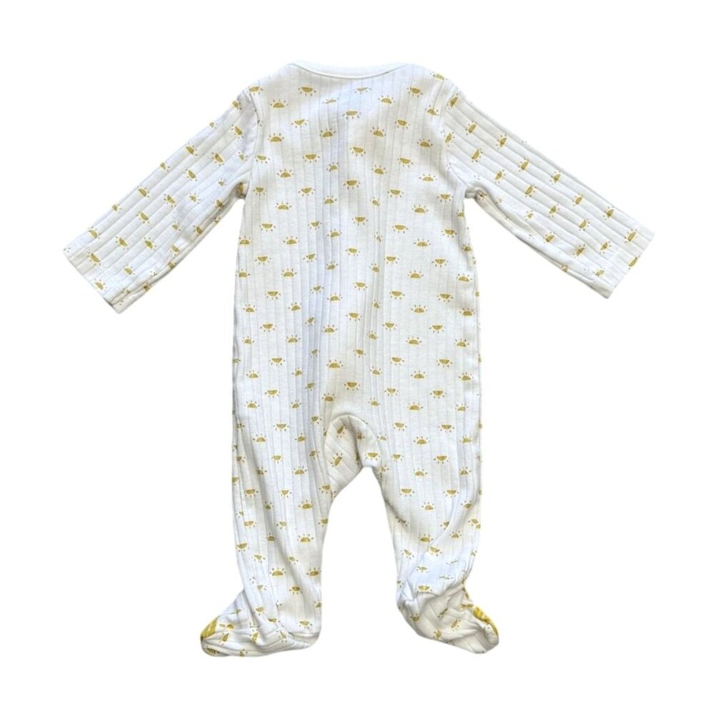 Carters Baby Long Sleeve Sleep Play Footed Onesies 3M Cotton Blend Green White - Picture 5 of 7